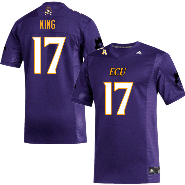 Men #17 Kerry King ECU Pirates College Football Jerseys Sale-Purple - Click Image to Close